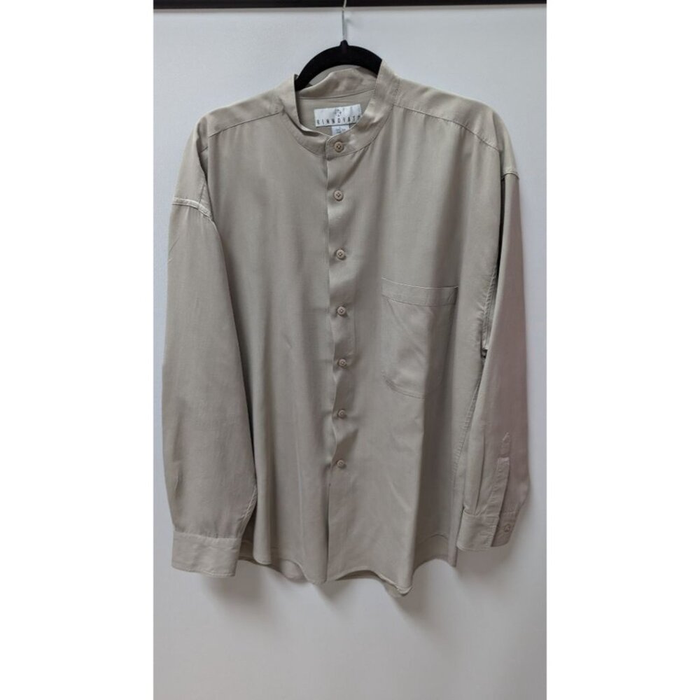 Rinnovato Light Tan Silk Button Up Shirt